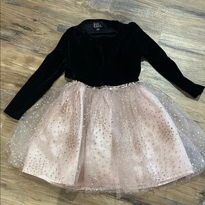 Lilt Black Velvet and Pink Tulle Kids Dress size 4